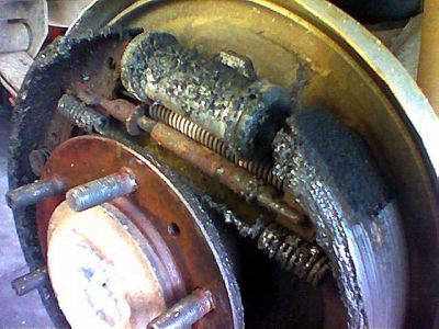 contaminated brake shoes
