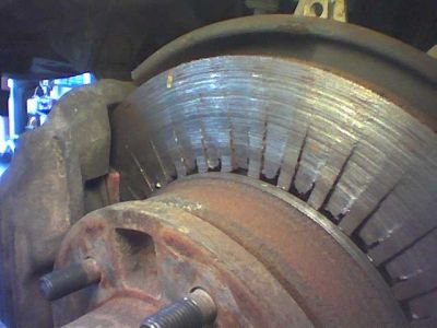 destroyed brake rotor